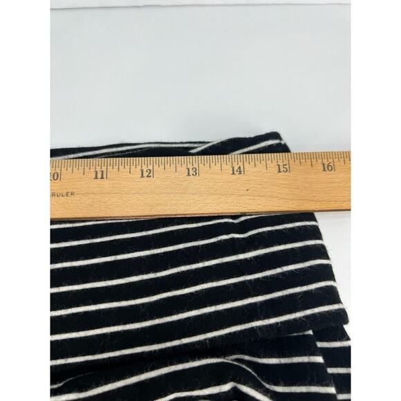 MAX STUDIO Black/White Striped Stretchy Fold Over Waist Blend Maxi Skirt L - Picture 5 of 6